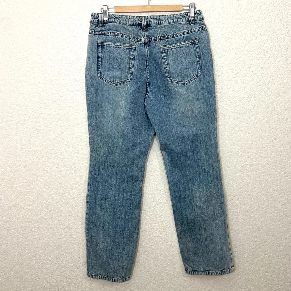 Vintage Y2K Jeanology Jeans Flare Black Lace Size 12